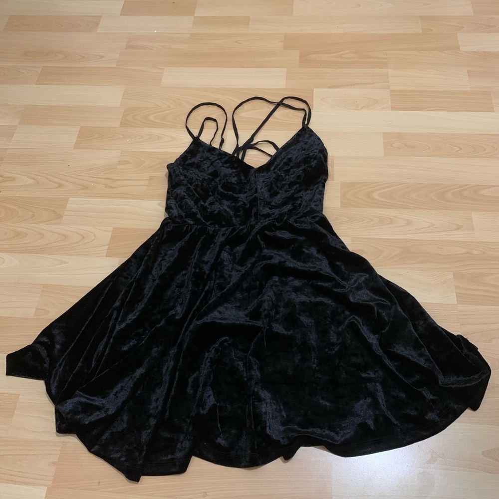 Black Velvet Mini Dress